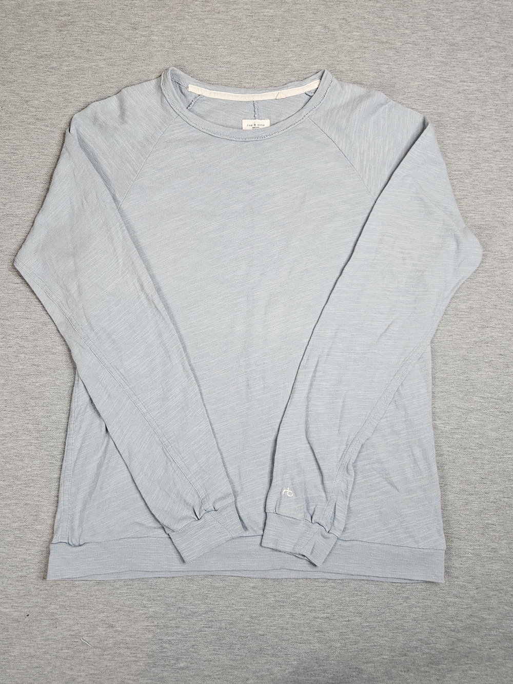 Rag & Bone Standard Issue Blue Grey Crewneck Long Sleeve Mens Medium